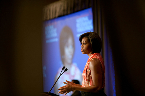 Michelle Obama adressing National Restaurant Association (NRA)